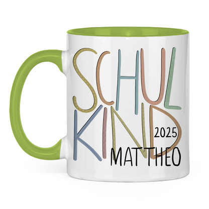 Personalisierte Schulkind Tasse | Geschenk Einschulung mit Name | Schulanfang Junge Mädchen | Erinnerungsgeschenk 1. Schultag