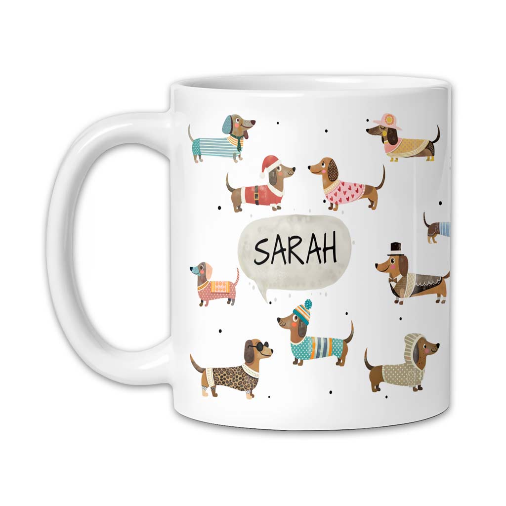 Die "Retro Dackel" Tasse | Personalisiert & Einzigartig