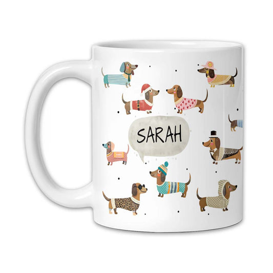 Die "Retro Dackel" Tasse | Personalisiert & Einzigartig