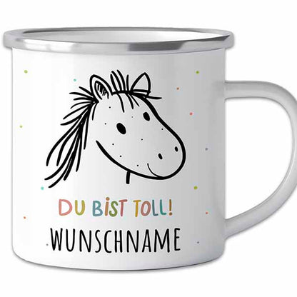 Der personalisierte Abenteuer-Becher | Emaille-Tasse mit Namen