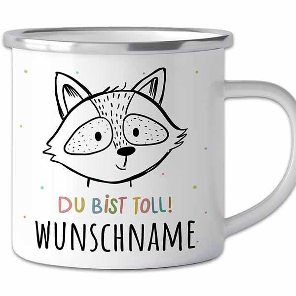 Der personalisierte Abenteuer-Becher | Emaille-Tasse mit Namen