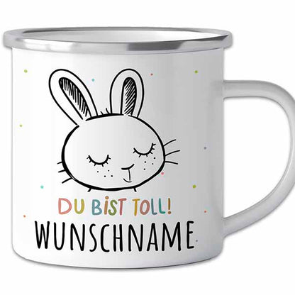 Der personalisierte Abenteuer-Becher | Emaille-Tasse mit Namen