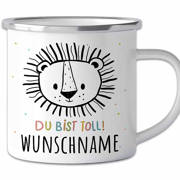 Der personalisierte Abenteuer-Becher | Emaille-Tasse mit Namen