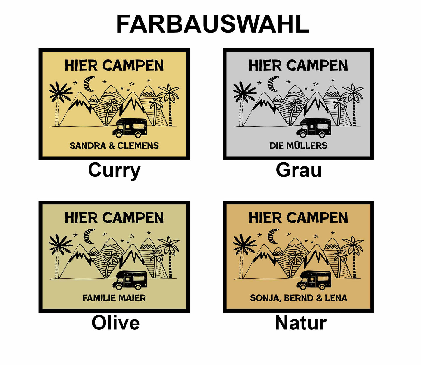 Die personalisierte Camper-Matte | Modern-Minimalistisches Design