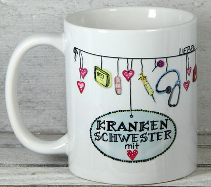 Krankenschwester Dankeschön Geschenk Tasse mit Namen