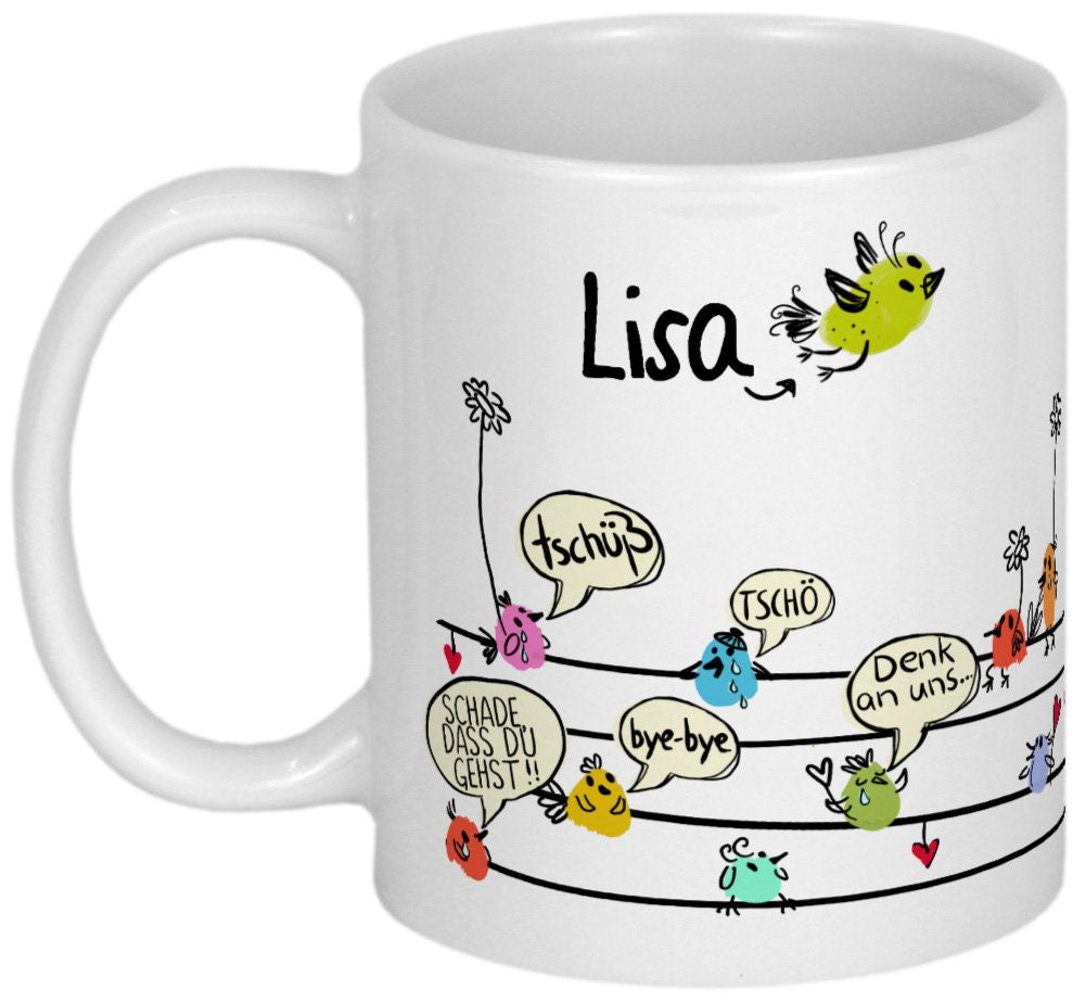Abschiedsgeschenk Kollegen, PERSONALISIERTE Tasse, Abschied Kollegin Geschenk, Verabschiedung Kollege, Kaffeetasse