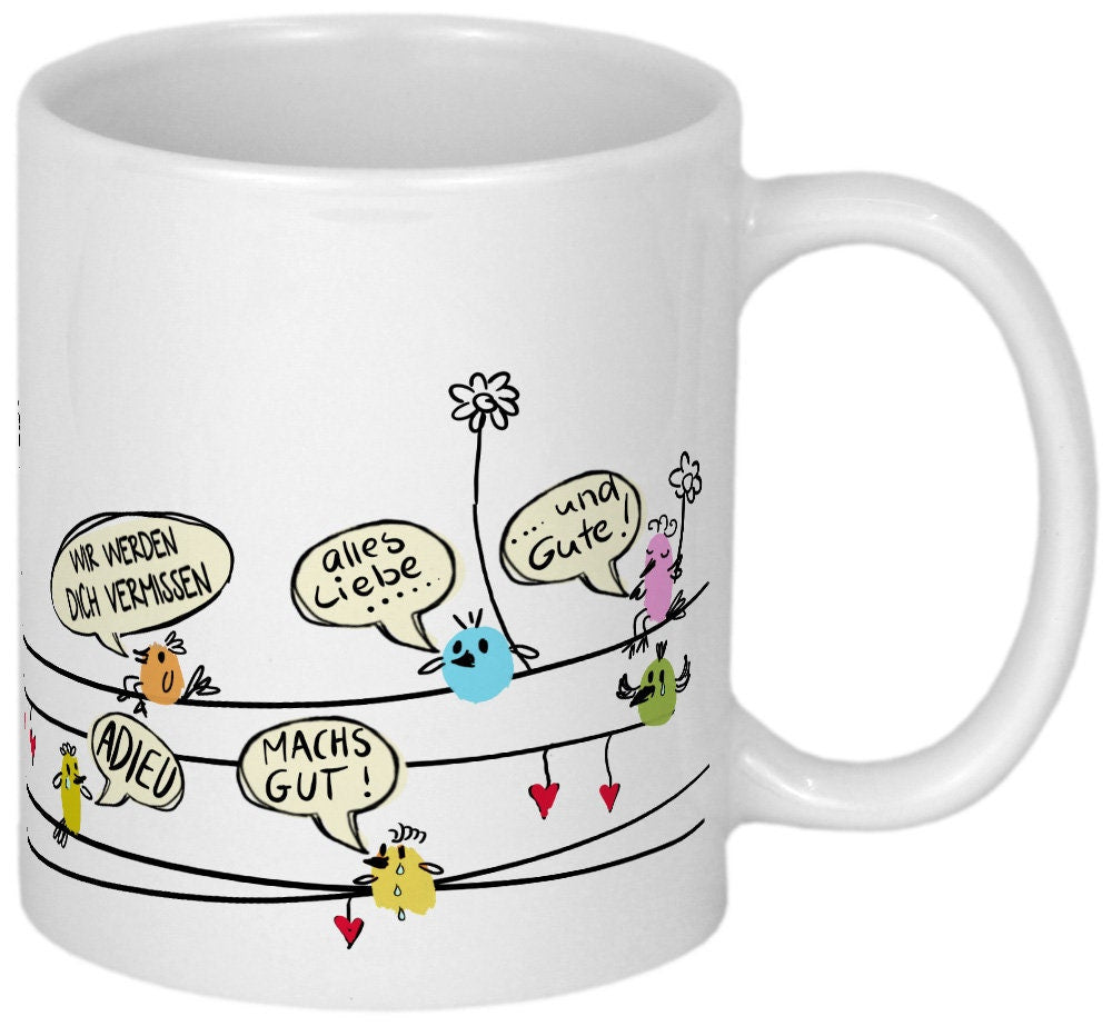 Abschiedsgeschenk Kollegen, PERSONALISIERTE Tasse, Abschied Kollegin Geschenk, Verabschiedung Kollege, Kaffeetasse