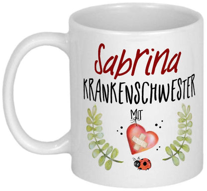 Krankenschwester Geschenk PERSONALISIERTE Geschenke Tasse Dankeschön Danksagung