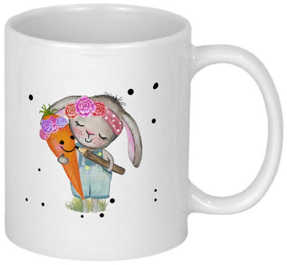 Hase Tasse mit Name Namenstasse Kinder Kindertasse Emaille Becher Emailletasse oder Keramik Kinderbecher personalisiert