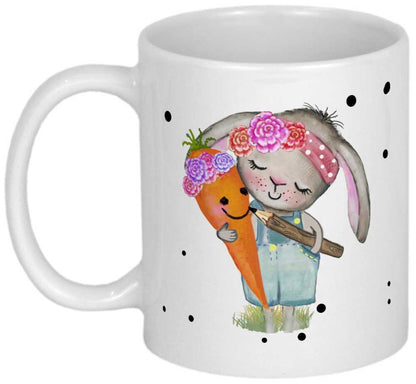 Hase Tasse mit Name Namenstasse Kinder Kindertasse Emaille Becher Emailletasse oder Keramik Kinderbecher personalisiert