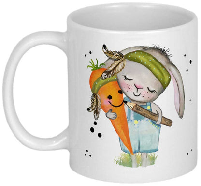 Hase Tasse mit Name Namenstasse Kinder Kindertasse Emaille Becher Emailletasse oder Keramik Kinderbecher personalisiert