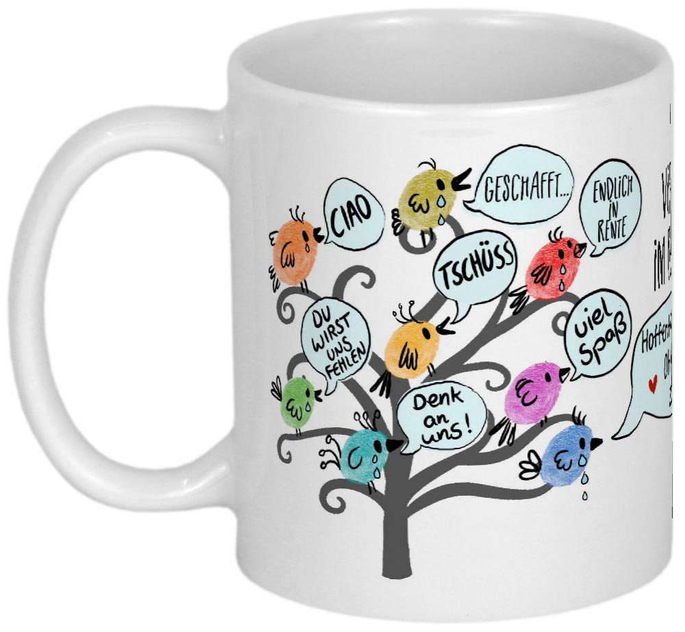 Rentner Geschenk zur Pensionierung Abschiedsgeschenk Ruhestand Geschenke zur Rente lustige Tasse mit Namen personalisiert