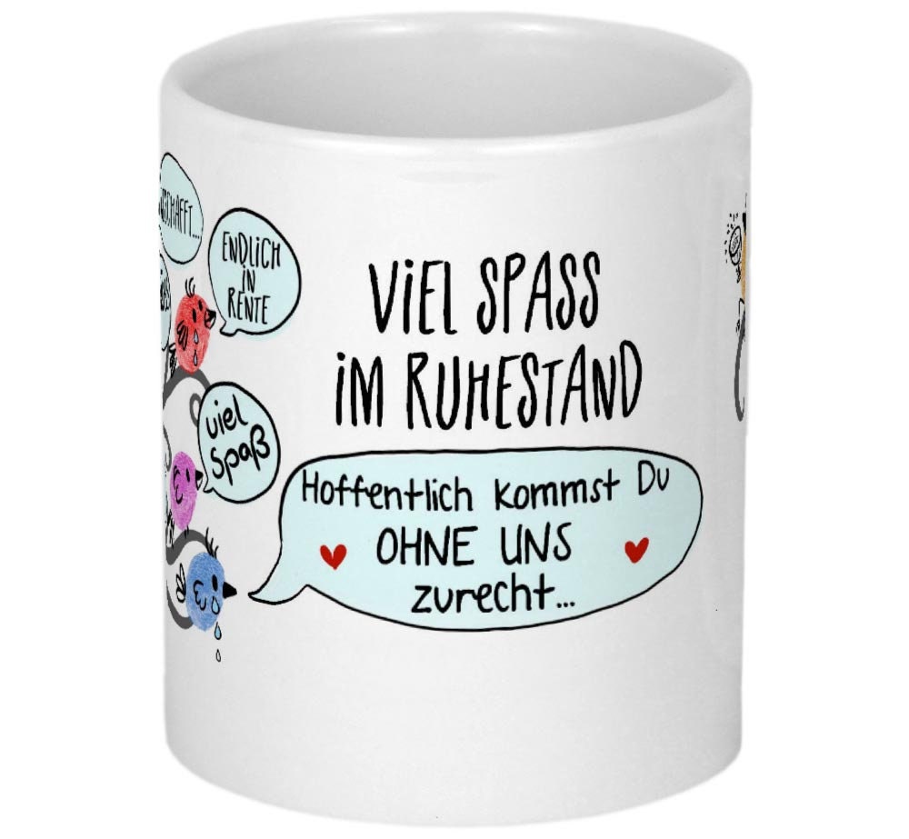 Rentner Geschenk zur Pensionierung Abschiedsgeschenk Ruhestand Geschenke zur Rente lustige Tasse mit Namen personalisiert