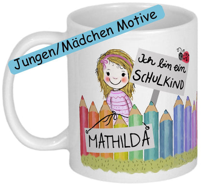 Einschulung Geschenk Schulkind Tasse mit Namen Geschenkideen Schulanfang personalisierte Tassen mit Spruch Einschulungsgeschenk