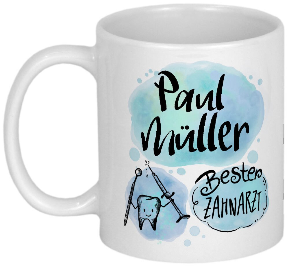 Dankeschön für Zahnarzt Geschenk Zahnärztin Geschenkideen personalisierte Tasse mit Namen Danksagung Weihnachtsgeschenk Geburtstagsgeschenk