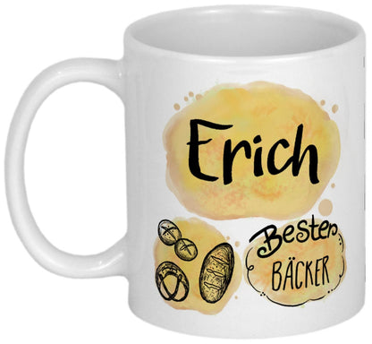 Dankeschön für Bäcker Geschenk Bäckerin Geschenkideen personalisierte Tasse mit Namen Danksagung Weihnachtsgeschenk Geburtstagsgeschenk