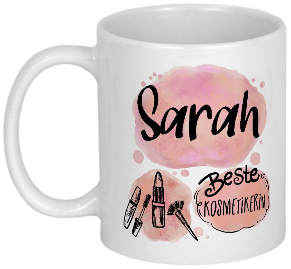 Dankeschön Kosmetikerin Geschenk Kosmetiker Geschenkideen personalisierte Tasse mit Namen Danksagung Weihnachtsgeschenk Geburtstagsgeschenk