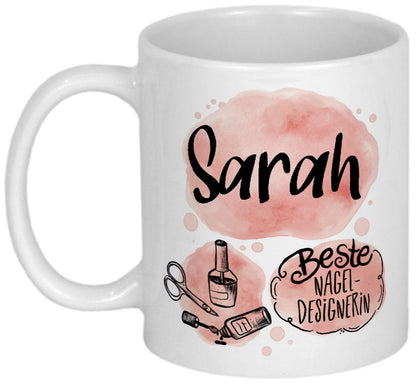 Dankeschön für Nageldesigner Geschenk Nageldesignerin Geschenkideen personalisierte Tasse mit Namen Danksagung Weihnachtsgeschenk Geburtstag
