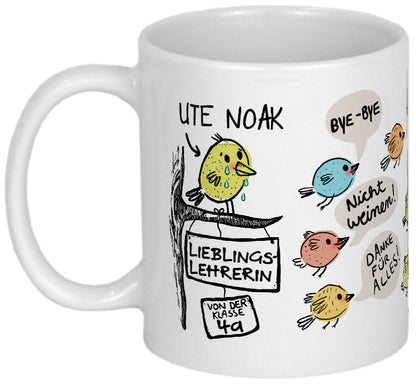 Abschiedsgeschenk Lehrer Tasse mit Namen personalisiert Danksagung Abschied Dankeschön Geschenk Lehrerin Danke