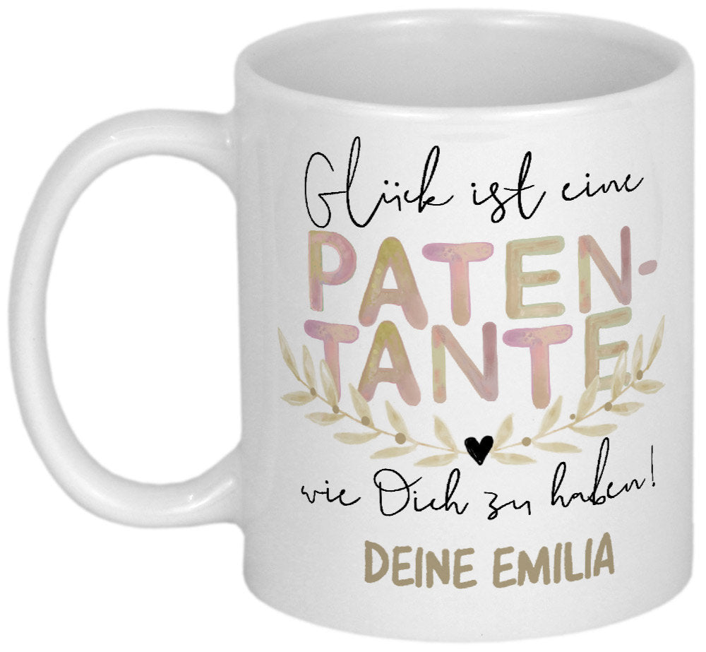 Patentante Geschenk Patenonkel Tasse mit Namen Emailletasse o. Keramiktasse personalisiert Geburtstag Weihnachten Geburtstagsgeschenk