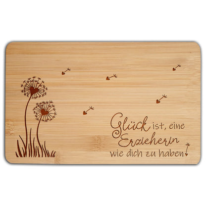 Danke sagen Geschenkidee Erzieherin Geschenk Dankeschön Frühstücksbrett Holzbrett mit Gravur Vesperbrett Weihnachtsgeschenk Geschenkideen