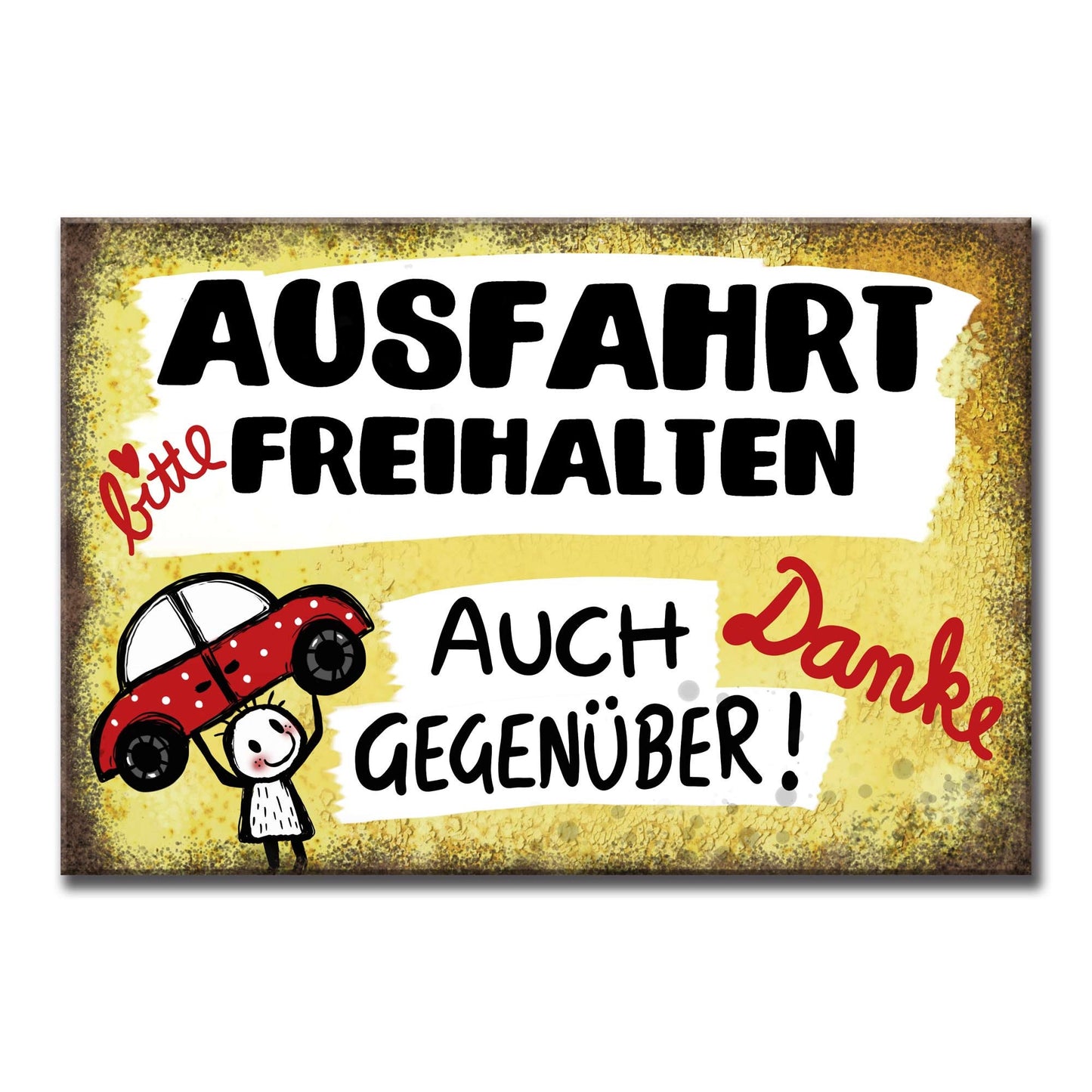 Freundliches Schild Ausfahrt freihalten Parkverbot Parken verboten gegenüber Parkverbotsschild Hinweisschild Metall stabil wetterbeständig