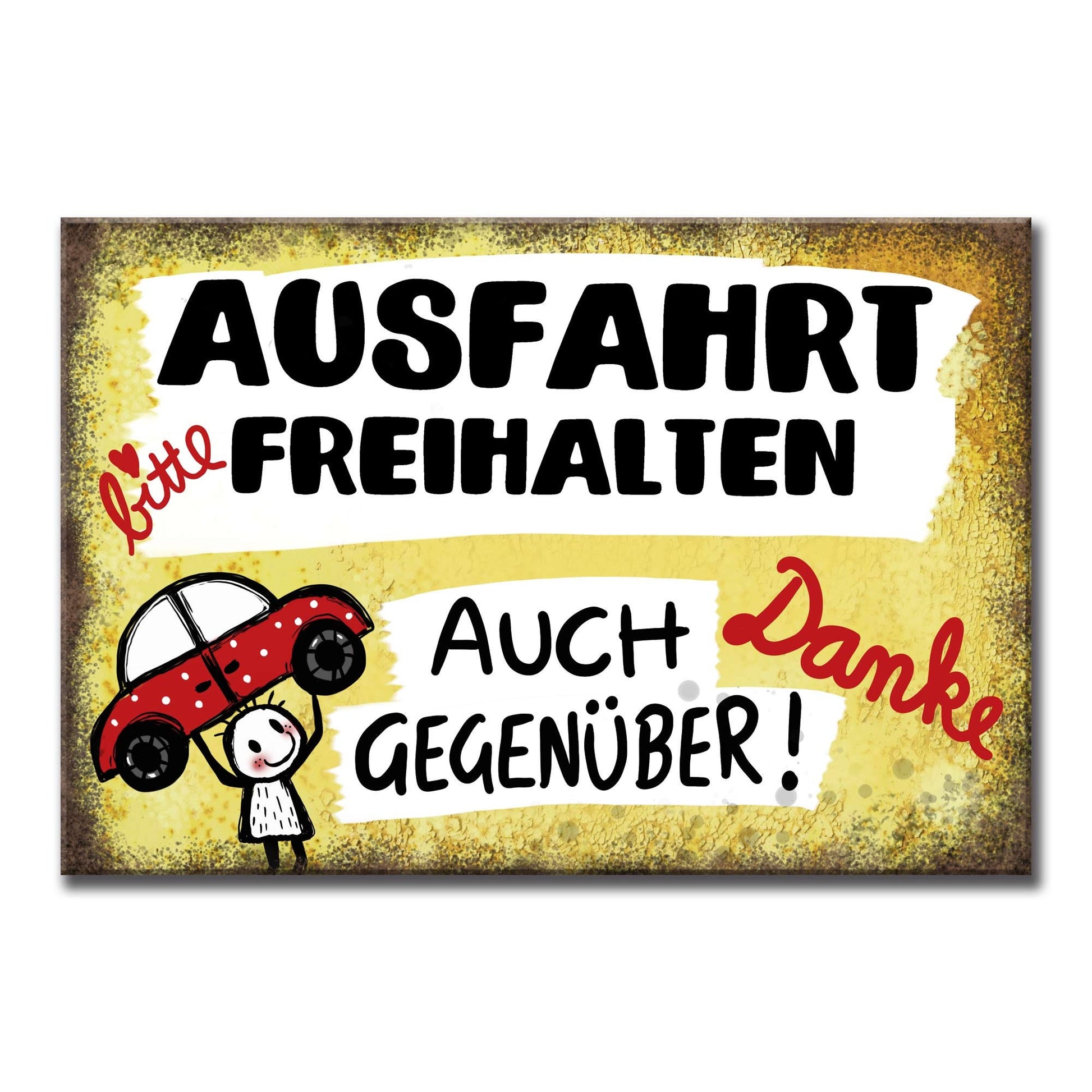 Freundliches Schild Ausfahrt freihalten Parkverbot Parken verboten gegenüber Parkverbotsschild Hinweisschild Metall stabil wetterbeständig