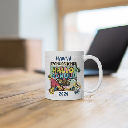 Tasse zur Einschulung – Personalisiertes Geschenk für Schulkinder – Einschulungsgeschenk für Jungen und Mädchen