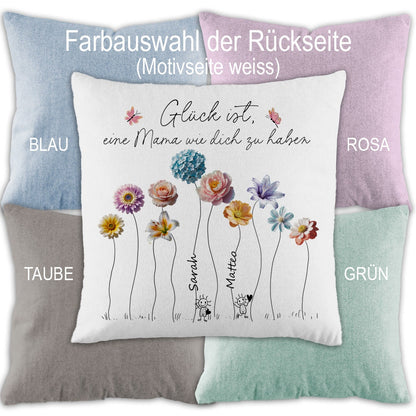 Personalisiertes Mama Geschenk – schöner Kissenbezug mit Füllung ideal als Geburtstagsgeschenk, Weihnachtsgeschenk und Muttertagsgeschenk