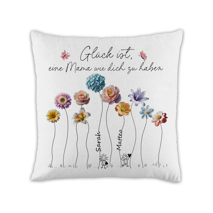 Personalisiertes Mama Geschenk – schöner Kissenbezug mit Füllung ideal als Geburtstagsgeschenk, Weihnachtsgeschenk und Muttertagsgeschenk