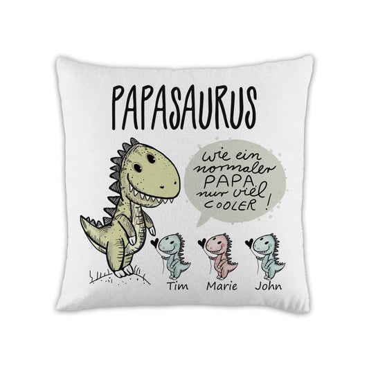 Lustige Papa Geschenkideen – Personalisierte Kissenhülle mit Füllung, Geburtstagsgeschenk, Vatertagsgeschenk, Weihnachtsgeschenk, Papasaurus