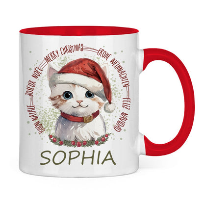 Weihnachtstasse personalisiert, Weihnachten Geschenk, Geschenkidee Nikolaus für Kinder, Tasse mit Namen, Adventskalender Kleinigkeiten, Reh