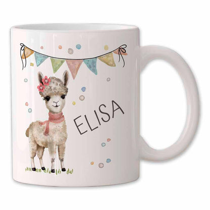 Kindertassen personalisiert - Tasse mit Namen, Geschenk zum Geburtstag, Kinder Weihnachtsgeschenke, Becher mit Katze, Einhorn & Hund Design