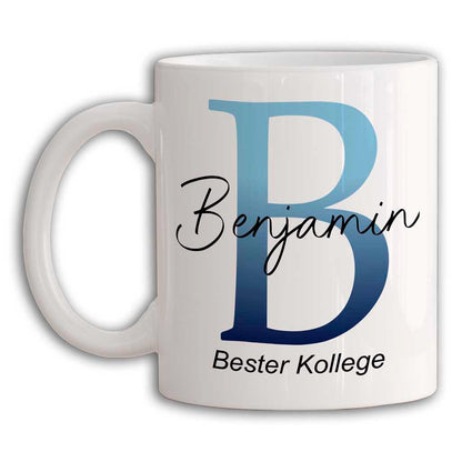Tasse personalisiert mit Buchstaben & Namen und Spruch – Geschenk, Geschenkidee, Weihnachtsgeschenke , Geburtstagsgeschenk, Ombre Monogramm