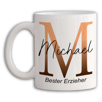 Tasse personalisiert mit Buchstaben & Namen und Spruch – Geschenk, Geschenkidee, Weihnachtsgeschenke , Geburtstagsgeschenk, Ombre Monogramm