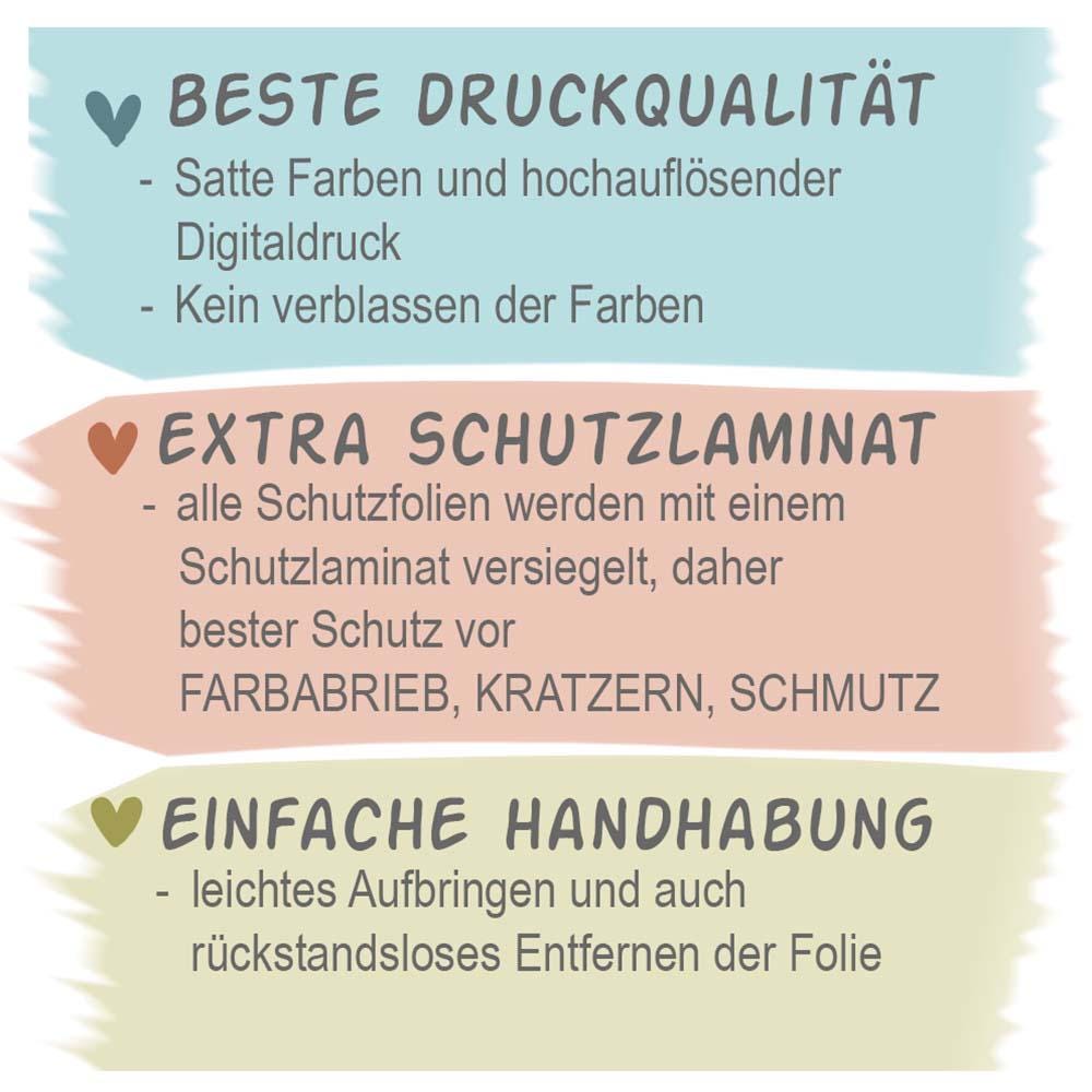 Personalisierte Toniebox Schutzfolie mit Namen, Kindergeschenke Idee, Tonies Schutz Folie Zubehör, WISCH- ABRIEBFEST, Dino mit Wimpeln