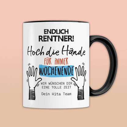 Abschiedsgeschenk Rente Tasse personalisiert - lustige Rentner Geschenkideen, Ruhestand Geschenk Mann Frau, Abschied Kollegen Pensionierung