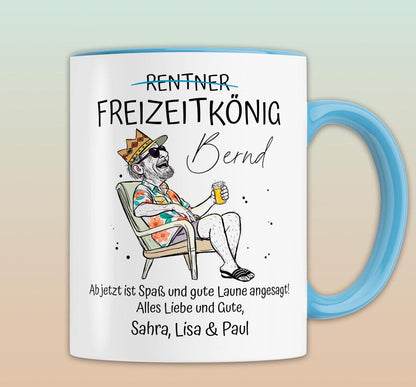 Lustige Rentner Geschenkideen - Tasse Abschiedsgeschenke Rente & Ruhestand Abschied, Renteneintritt Geschenk für Männer, Freizeitkönig Humor