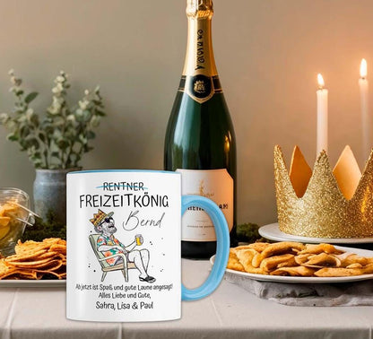 Lustige Rentner Geschenkideen - Tasse Abschiedsgeschenke Rente & Ruhestand Abschied, Renteneintritt Geschenk für Männer, Freizeitkönig Humor