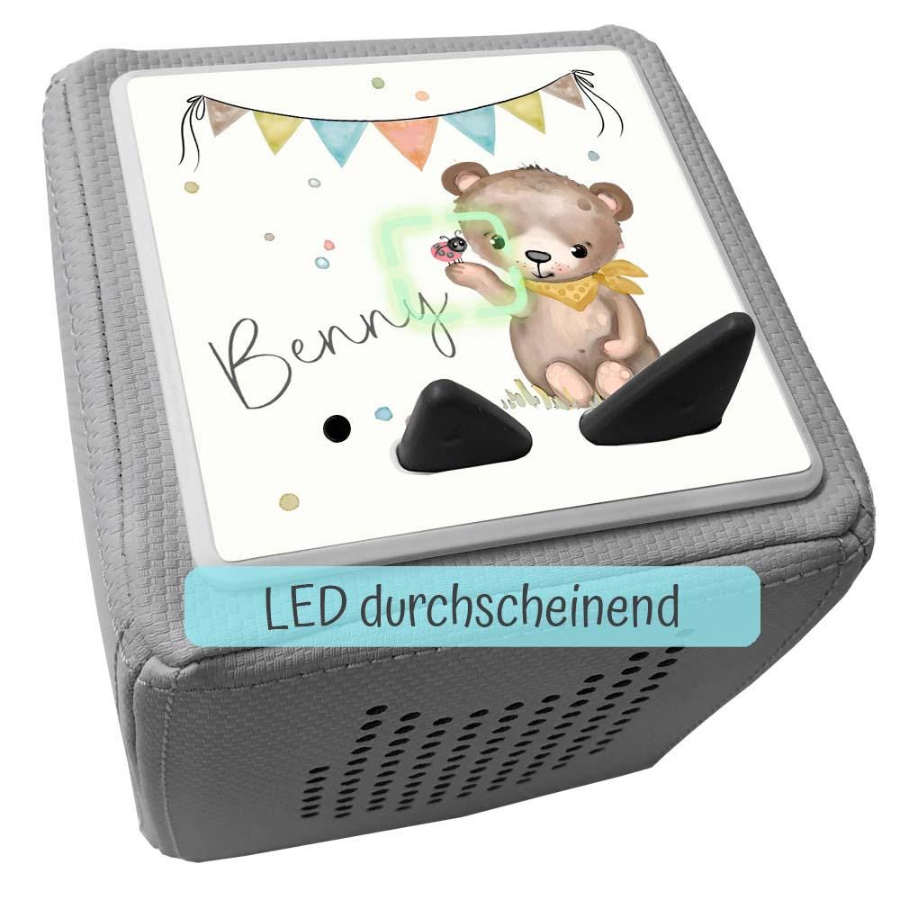 Personalisierte Toniebox Folie - Schutzfolie, Zubehör für Tonies Schutz, Kindergeschenke, Geburtstagsgeschenk, Geschenk Weihnachten, Bär