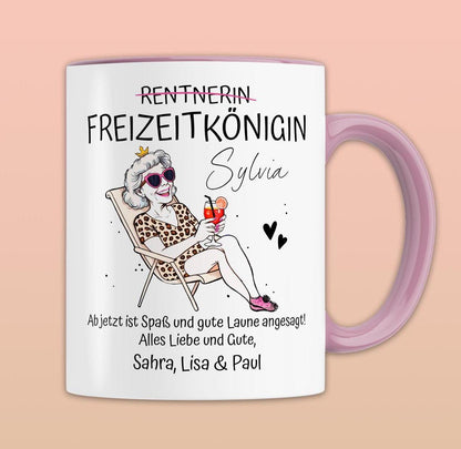 Lustige Abschiedsgeschenke Rente Idee - Rentner Geschenkideen, Tasse Rente Geschenk Frau, Renteneintritt Geschenk Kollegin, Freizeitkönigin