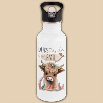 Edelstahl Trinkflasche mit Namen personalisiert, Kindergeschenke Idee für Schulanfang, Kindergarten Flasche, Einschulung, Schulkind Geschenk