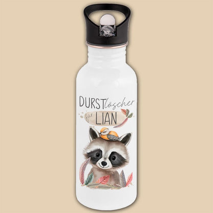 Edelstahl Trinkflasche mit Strohhalm, Personalisierte Kindergeschenke für Schulanfang, Kindergarten Flasche, Einschulung, Schulkind Geschenk