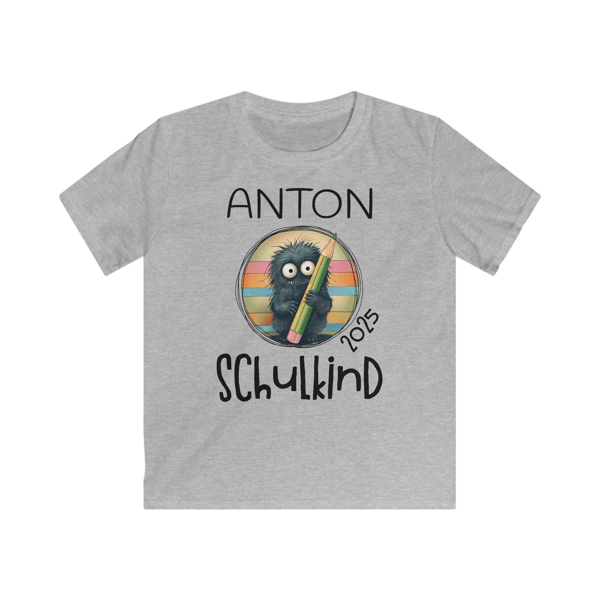 Personalisiertes Schulkind-Tshirt | Einzigartiges Geschenk für Schultüte & Einschulung | Schulanfang, Monster Motiv für Jungen und Mädchen