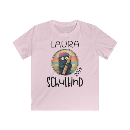 Personalisiertes Schulkind-Tshirt | Einzigartiges Geschenk für Schultüte & Einschulung | Schulanfang, Monster Motiv für Jungen und Mädchen