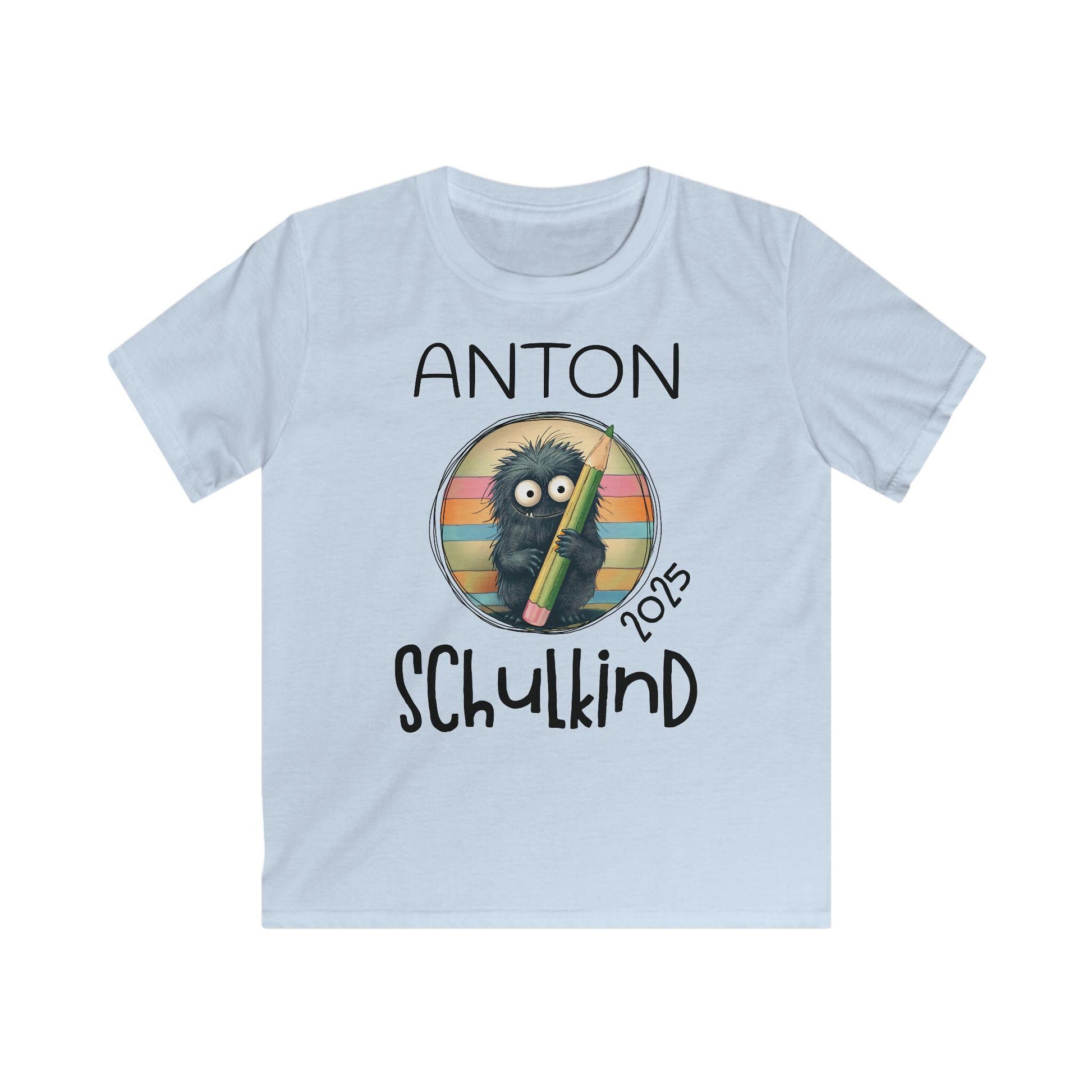 Personalisiertes Schulkind-Tshirt | Einzigartiges Geschenk für Schultüte & Einschulung | Schulanfang, Monster Motiv für Jungen und Mädchen