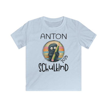 Personalisiertes Schulkind-Tshirt | Einzigartiges Geschenk für Schultüte & Einschulung | Schulanfang, Monster Motiv für Jungen und Mädchen