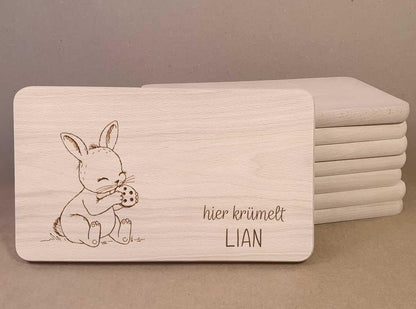 Personalisiertes Frühstücksbrett | Kinder Brotzeitbrett mit Gravur | Geburtstagsgeschenk, Weihnachtsgeschenk | Geschenkidee Buche Holzbrett