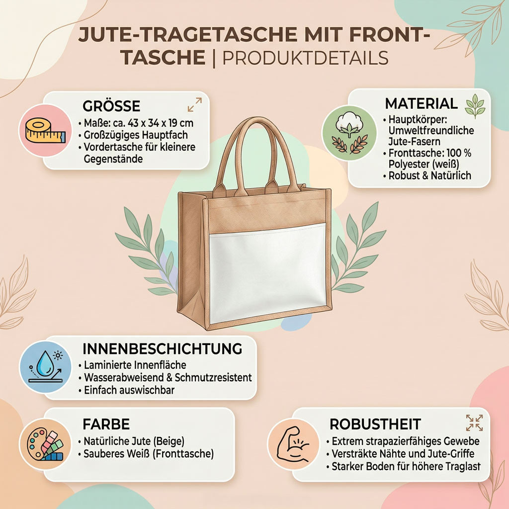 Personalisierte Jute-Tasche "Cool Moms Club" (XXL Shopper)