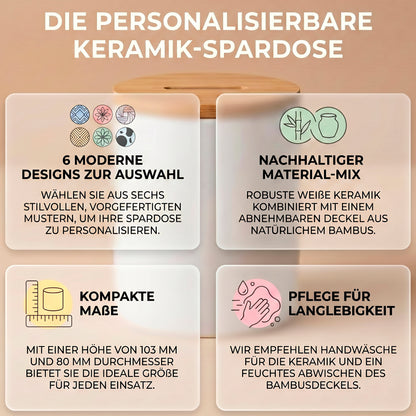 Personalisierte Kinder-Spardose & Stiftehalter "Schulkind" (Keramik)